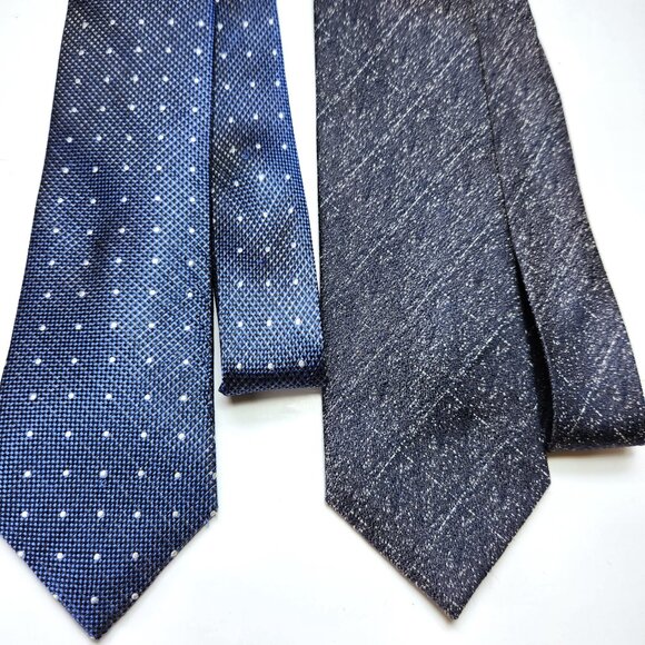 Daniel Hechter Paris Necktie Lot of Two Blue Men's Silk Tie 100% Silk Tie - Picture 2 of 6